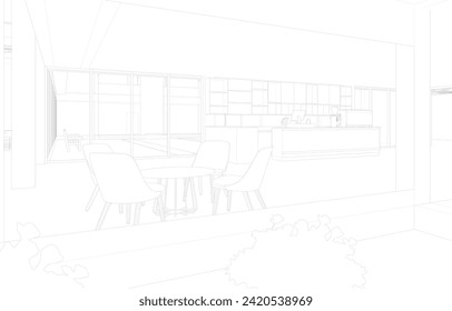 3D illustration of coffee shop