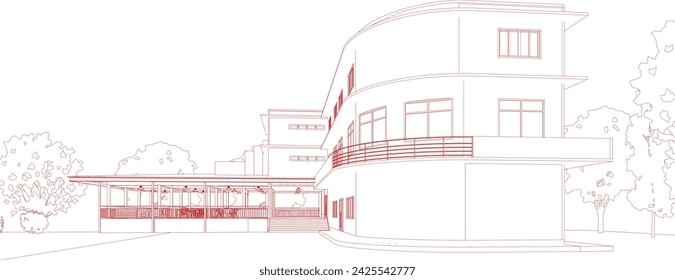3D illustration of coffee shop