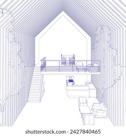 3D illustration of coffee shop