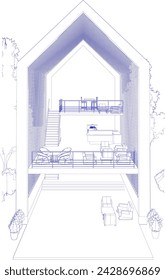 3D illustration of coffee shop