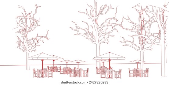 3D illustration of coffee shop