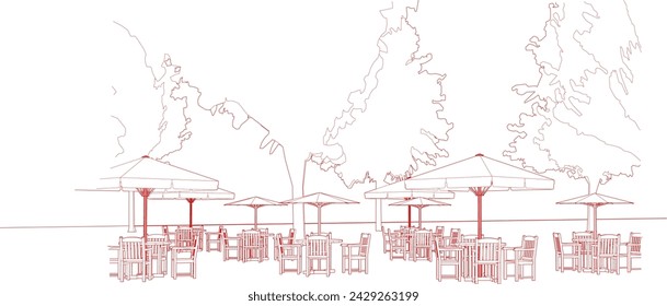 3D illustration of coffee shop