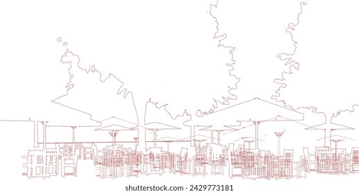 3D illustration of coffee shop