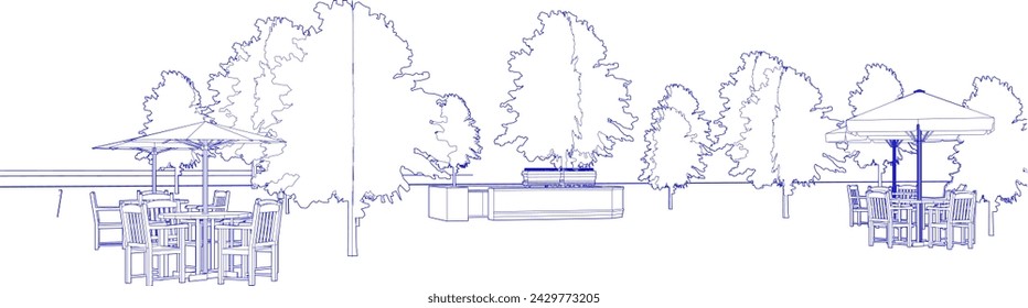 3D illustration of coffee shop