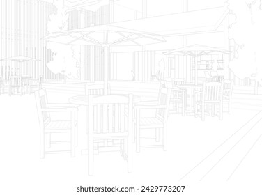 3D illustration of coffee shop