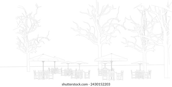 3D illustration of coffee shop