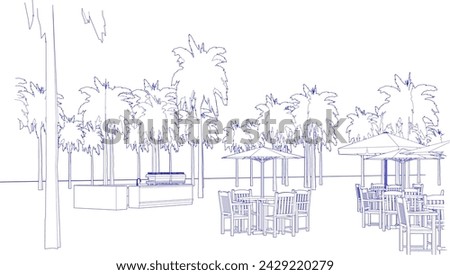 3D illustration of coffee shop