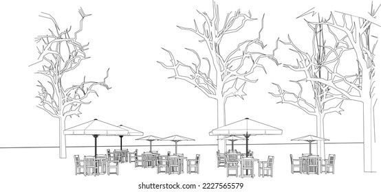 3D illustration of coffee shop in the tree