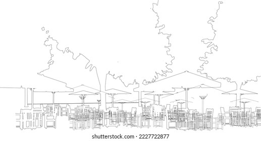 3D illustration of coffee shop in the tree