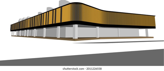 3D illustration of commercial project