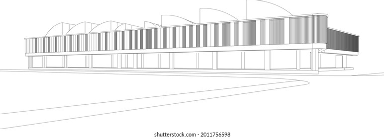 3D illustration of commercial project