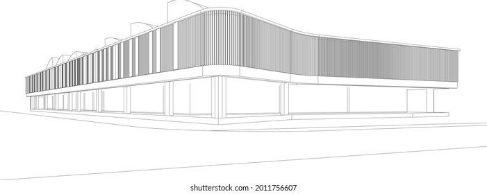 3D illustration of commercial project