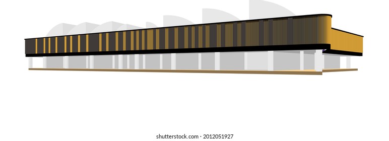 3D illustration of commercial project