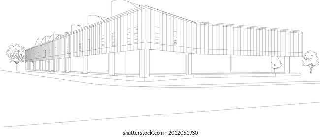 3D illustration of commercial project