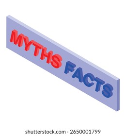 3d illustration comparing myths and facts, representing the contrast between truth and misinformation