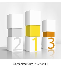 3d illustration concept: 123