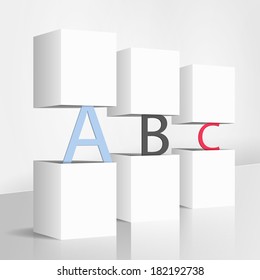 3d illustration concept: ABC