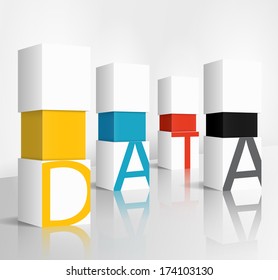 3d illustration concept: data