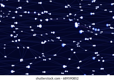 3D illustration, concept image. Embossed mesh representing internet connections in cloud computing.
