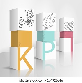 3d illustration concept: KPI