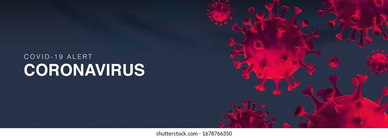 3D Illustration of coronavirus cell background template vector.