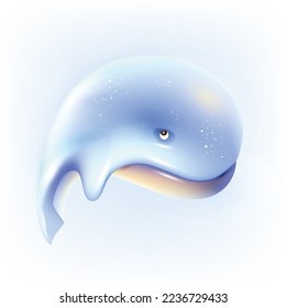 3d illustration of a cute little whale. Animal characters isolated on white background.