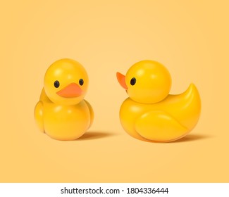Cute Duck Toy Kids Concept Fun Stock Vector (Royalty Free) 2324728907