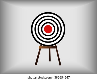 3d illustration of darts or archery target, over grey background