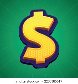 3d illustration of dollar sign