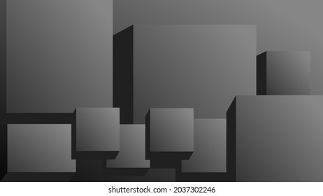 3d illustration of empty product display. Top view