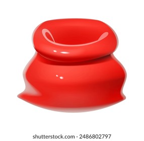 3D Illustration of an empty red gift bag, ideal for holiday-themed designs, Christmas decor, and festive presentations.