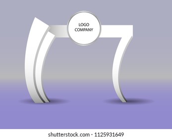 3d illustration gate entrance. Vector editable.
