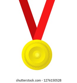 3D Illustration of a gold Medal, hanging with a Red Ribbon - Illustration
A vector illustration of gold competition medals and ribbons with gold colors. Vector EPS. EPS file contains transparencie