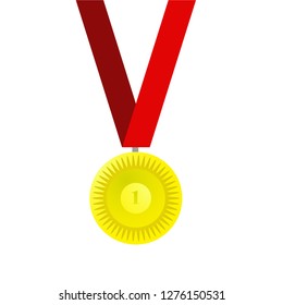 3D Illustration of a gold Medal, hanging with a Red Ribbon - Illustration
A vector illustration of gold competition medals and ribbons with gold colors. Vector EPS. EPS file contains transparencie
