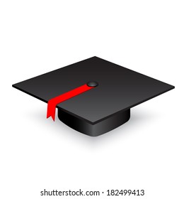 3d illustration of graduation cap isolated on white background 