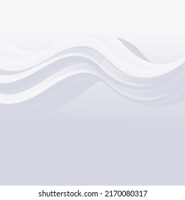 3d illustration of grey and white colored abstract wavy lines background.