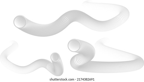3d illustration of grey and white colored abstract wavy lines backgrounds.