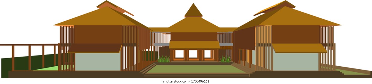 3D illustration of guest house building