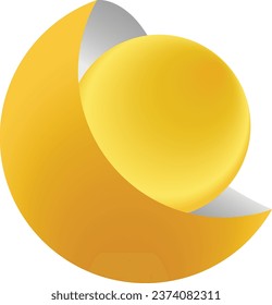 3d illustration of a half ball 
