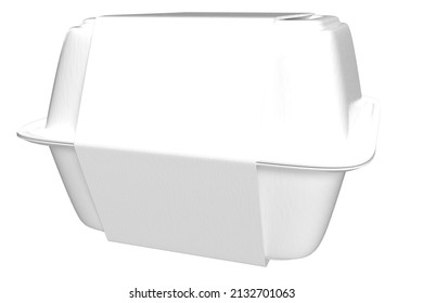 3D Illustration Hamburger Box Nehmen Vorlage.