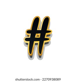 3d illustration of hash tag