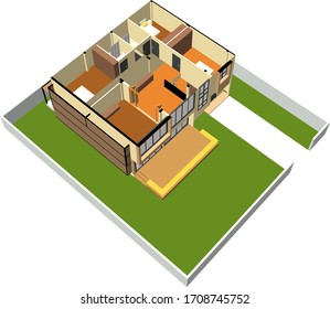 Ilustración 3D del plan de vivienda