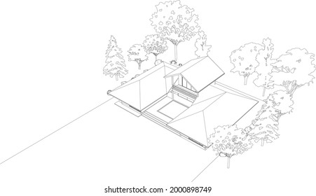 3D illustration of house project
