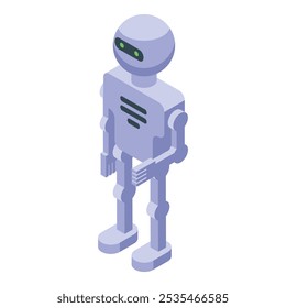 3d illustration of a humanoid robot standing with its arms by its side