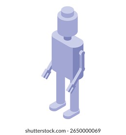 3d illustration of a humanoid robot standing with isometric body parts