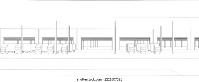 3D illustration of industrial building