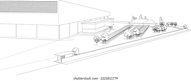 3D illustration of industrial building