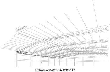 3D illustration of industrial building