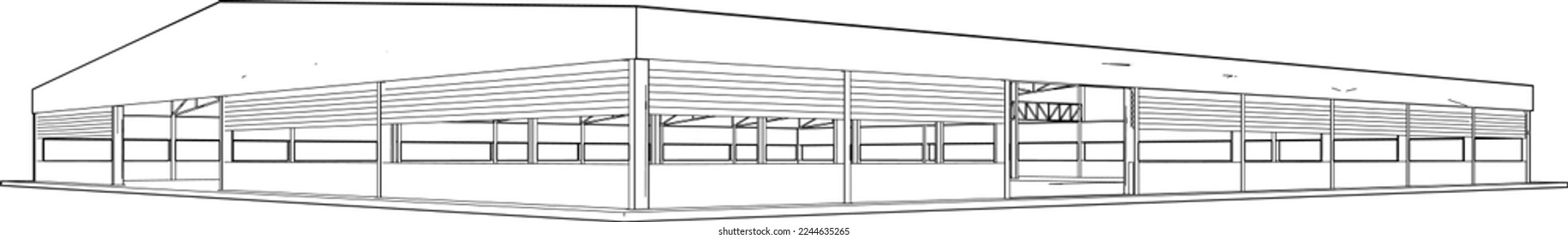 3D illustration of industrial building