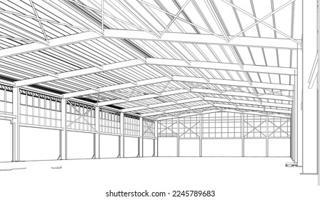 3D illustration of industrial building